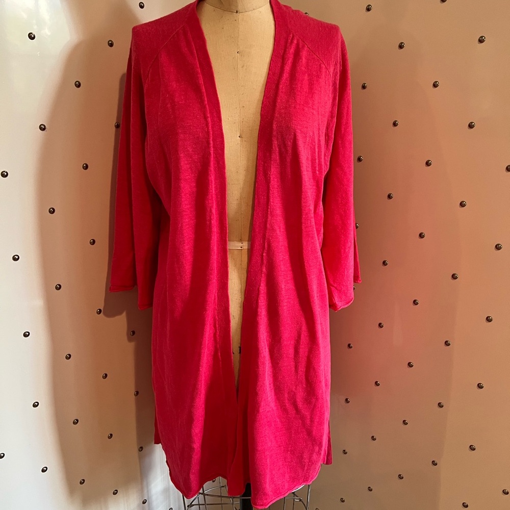 Donna Karen Pink Swim cover up or long sweater NWOT